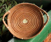 Medium Round Basket with Handles-Cream